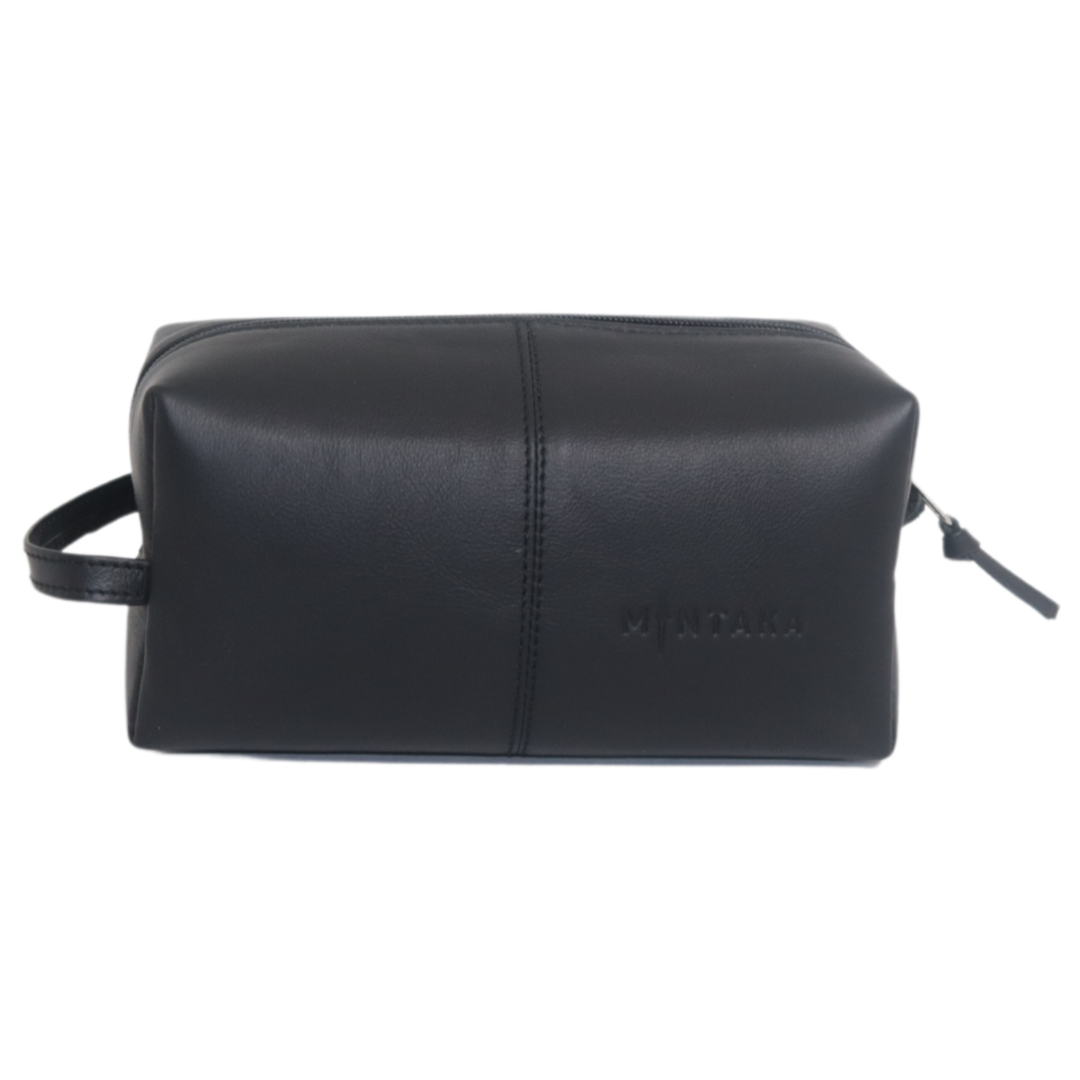 Men’s Doppio Leather Wash Bag