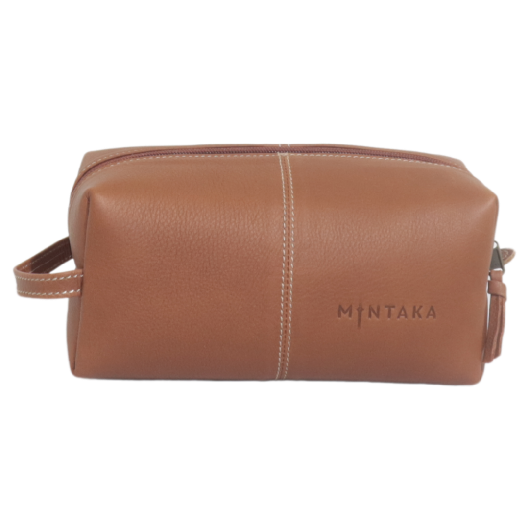 Men’s Doppio Leather Wash Bag