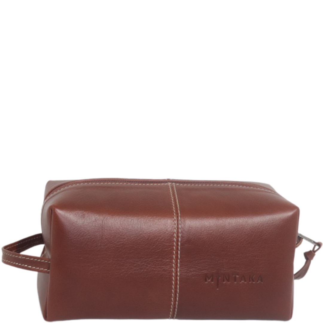 Men’s Doppio Leather Wash Bag