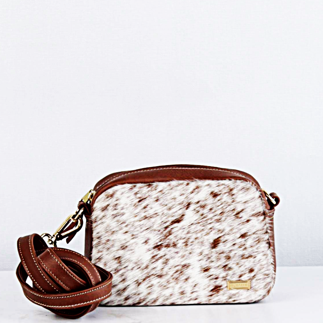 Dinaledi Nguni Blonde Leather Crossbody