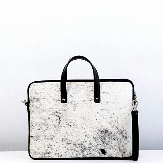 Jona Nguni Black Leather Laptop Sleeve