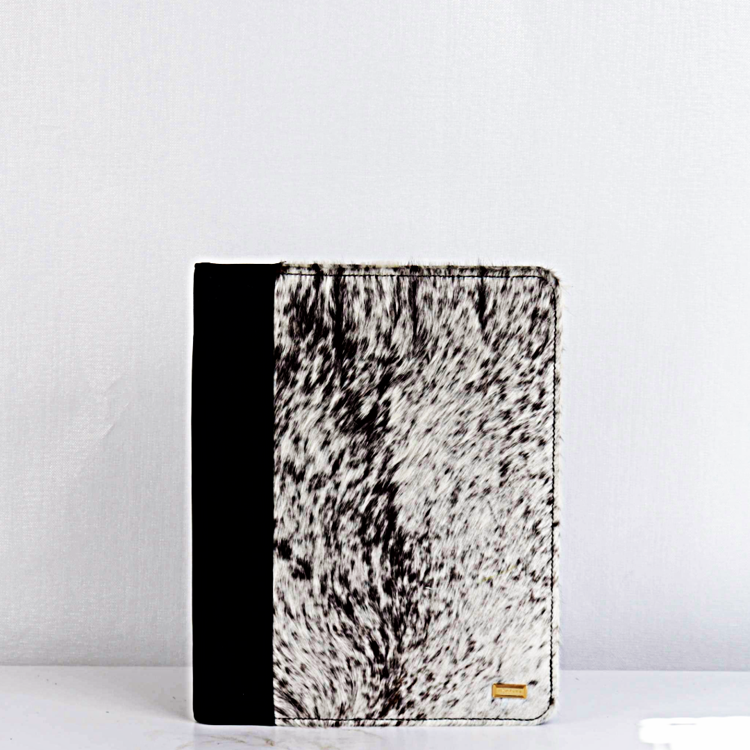 A4 Nguni Leather Zip Folder