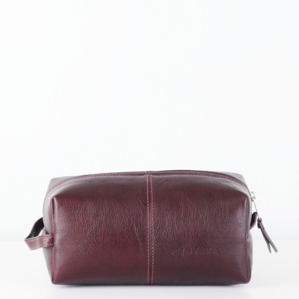 Men’s Doppio Leather Wash Bag