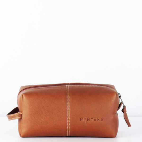 Men’s Doppio Leather Wash Bag