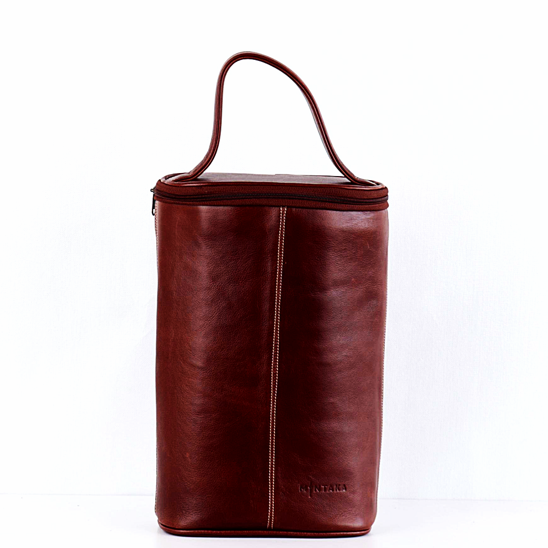 Zip Wine Leather Carrier