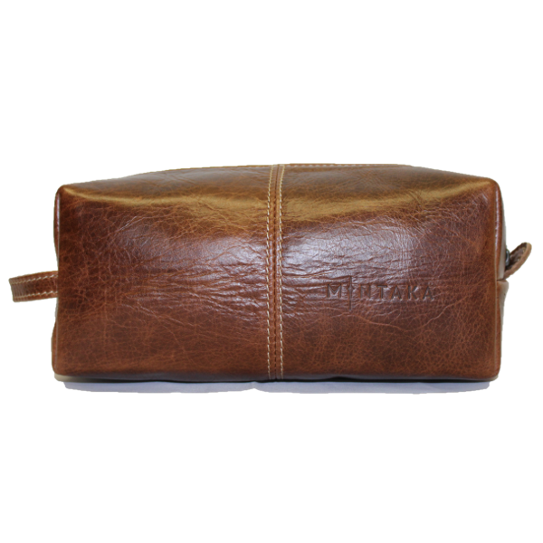 Men’s Doppio Leather Wash Bag