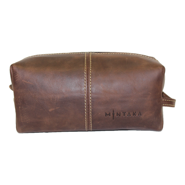 Men’s Doppio Leather Wash Bag