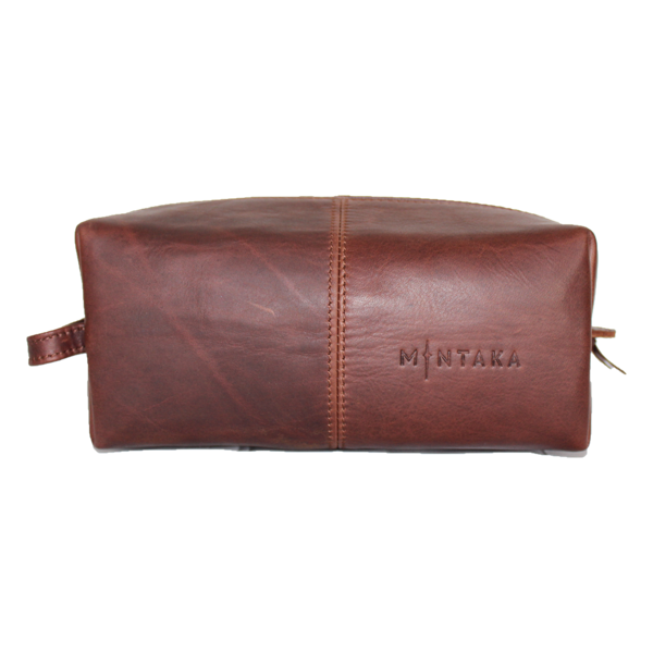 Men’s Doppio Leather Wash Bag