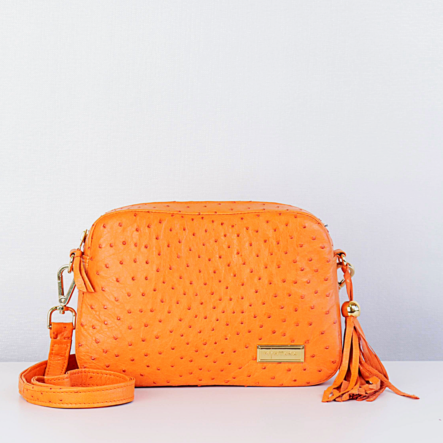 Ostrich Aretha Crossbody Bag