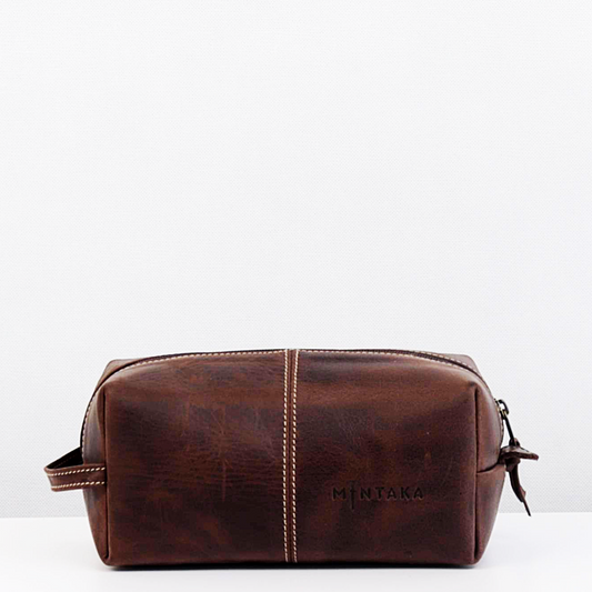 Men’s Doppio Leather Wash Bag