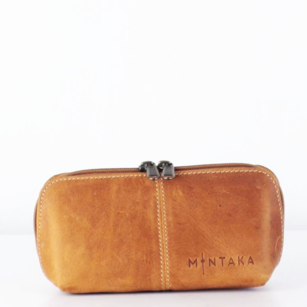 Gina Domed Leather Cosmetic Bag