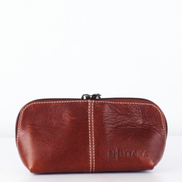 Gina Domed Leather Cosmetic Bag