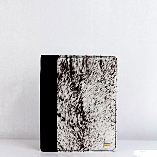 A4 Nguni Leather Zip Folder