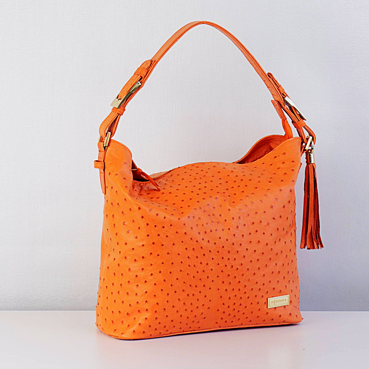 Ostrich Oliva Hobo Handbag