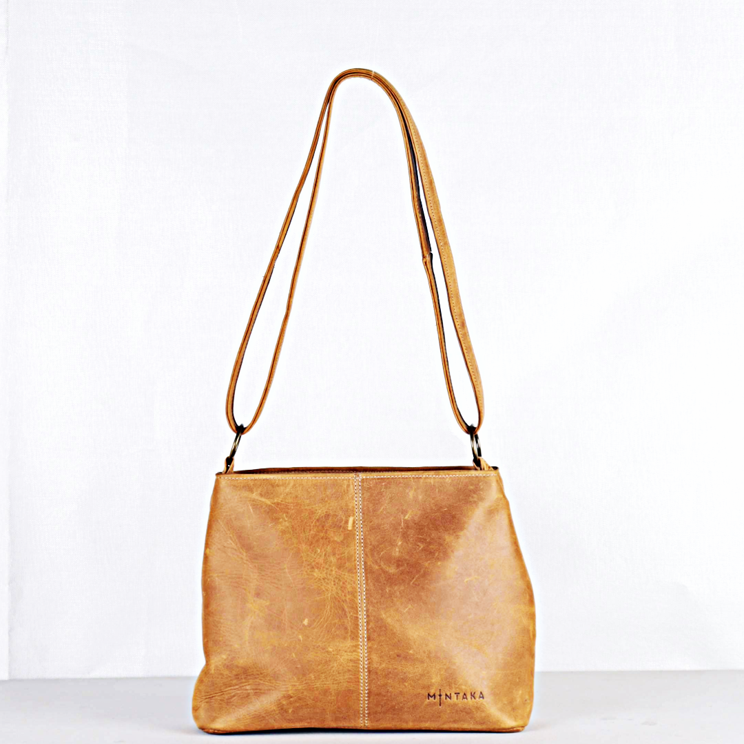 Thuli Double Zip Leather Bag